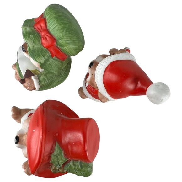 1980s Homco Christmas Bear Figurine Family Set Of 3 Poppa Momma Baby #5600 VTG - Picture 11 of 12